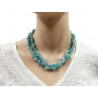 Collier Sautoir en Amazonite pierre naturelle collier baroque pierres brutes