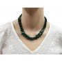 Collier Sautoir en Malachite pierre naturelle collier baroque pierres brutes