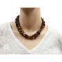 Collier Sautoir en Jaspe Mokaïte pierre naturelle collier baroque pierres brutes