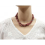 Collier Sautoir en Rhodonite pierre naturelle collier baroque pierres brutes