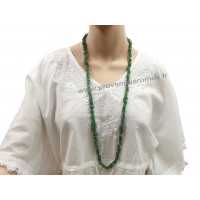 Collier Sautoir en Aventurine verte pierre naturelle collier baroque pierres brutes