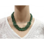 Collier Sautoir en Aventurine verte pierre naturelle collier baroque pierres brutes