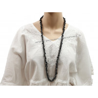 Collier Sautoir en Hématite pierre naturelle collier baroque pierres brutes