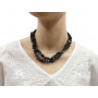 Collier Sautoir en Hématite pierre naturelle collier baroque pierres brutes