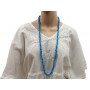 Collier Sautoir en Howlite turquoise pierre naturelle collier baroque pierres brutes