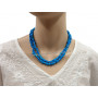 Collier Sautoir en Howlite turquoise pierre naturelle collier baroque pierres brutes