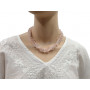 Collier Sautoir en Quartz Rose pierre naturelle collier baroque pierres brutes