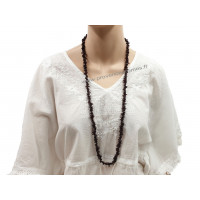 Collier Sautoir en Grenat pierre naturelle collier baroque pierres brutes