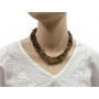 Collier Sautoir en Unakite pierre naturelle collier baroque pierres brutes