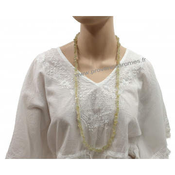 Collier Sautoir en Jade pierre naturelle collier baroque pierres brutes