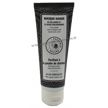 Masque Visage Purifiant à la poudre de Charbon au lait d'ânesse BIO