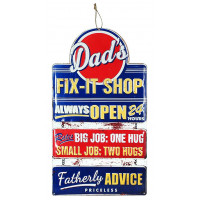 Plaque métal DAD'S SHOP 60 x 34 cm déco rétro vintage