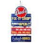 Plaque métal DAD'S SHOP 60 x 34 cm déco rétro vintage