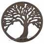 Dessous de plat rond Arbre de vie en fonte brun antique