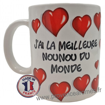 Mug J'AI LA MEILLEURE NOUNOU DU MONDE collection Mugs petits messages