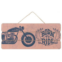 Panneau en bois Moto Borne to Ride déco rétro Vintage