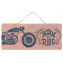Panneau en bois Moto Borne to Ride déco rétro Vintage