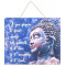 Panneau en bois BOUDDHA 30 x 25 fond bleu