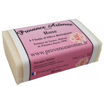 Savon ROSE à l'huile d'olive Bio de Provence Arômes