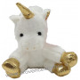 Peluche LICORNE blanche et dorée 15 cm