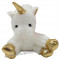 Peluche LICORNE blanche et dorée 25 cm