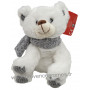 Peluche Ours Blanc écharpe grise