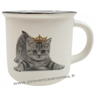 Mug blanc prince chaton avec couronne