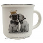 Coffret 4 tasses à café chiens et couronnes