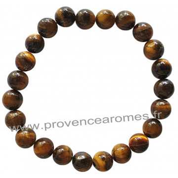 Bracelet en Oeil de tigre pierre naturelle perles rondes 10 mm