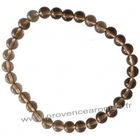 Bracelet en Quartz Fumé pierre naturelle perles rondes 5-6 mm