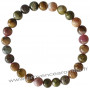 Bracelet en Tourmaline multicolore pierre naturelle perles rondes 6-7 mm