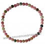 Bracelet en Tourmaline multicolore pierre naturelle perles rondes 4-5 mm