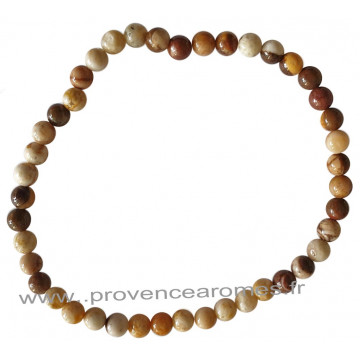 Bracelet en Jaspe Paysage pierre naturelle perles rondes 4-5 mm