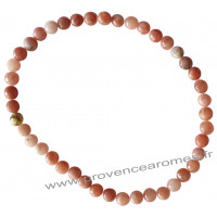 Bracelet en Jaspe Mokaïte Rose naturelle perles rondes 4-5 mm