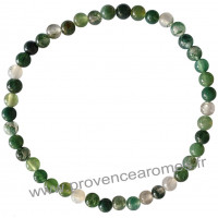 Bracelet en Agate Mousse naturelle perles rondes 4-5 mm