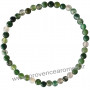 Bracelet en Agate Mousse naturelle perles rondes 4-5 mm