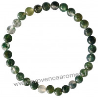 Bracelet en Agate Mousse naturelle perles rondes 6-7 mm