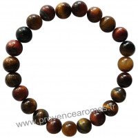 Bracelet en Œil de tigre oeil de taureau et œil de faucon pierre naturelle perles rondes 8-9 mm