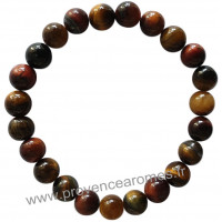 Bracelet en Œil de tigre oeil de taureau et œil de faucon pierre naturelle perles rondes 8-9 mm