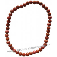 Bracelet en Jaspe Rouge naturelle perles rondes 4 mm