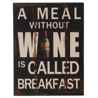 Plaque métal WINE 33 x 25 cm déco rétro vintage