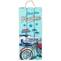 Panneau en bois California Feel the freedom déco rétro Vintage