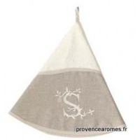 serviette main ronde brodée personnalisée initiale lettre S