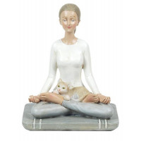 Figurine YOGA avec chaton position du lotus