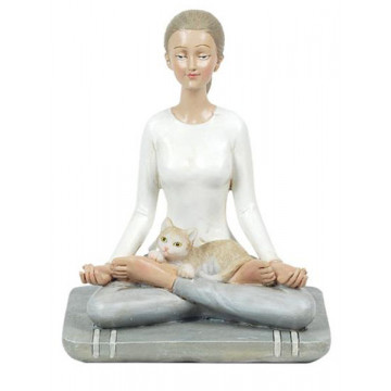 Figurine YOGA avec chaton position du lotus