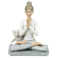 Figurine YOGA avec chaton position du lotus namaste