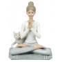 Figurine YOGA avec chaton position du lotus namaste