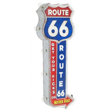 Enseigne lumineuse route 66 MOTHER ROAD 58.5 x 21 cm déco rétro vintage