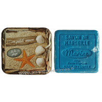 Boîte carrée Mon petit savon de la plage et son savon marine
