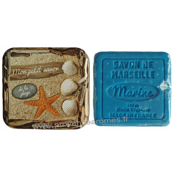 Boîte carrée Mon petit savon de la plage et son savon marine